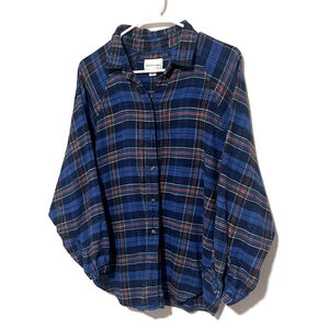 American Eagle Plaid Shirt Women’s Small Blue Plaid Dolman Waffle Flannel